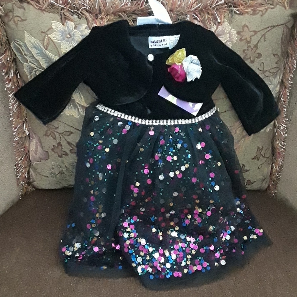 Baby Girl's Velvet Dress & Shrug Set